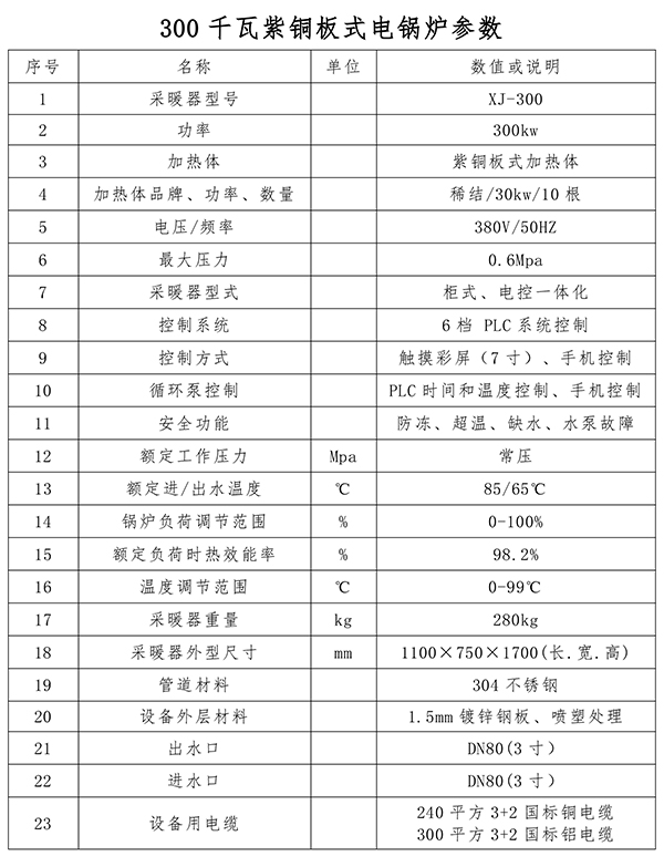 300kw紫銅板式電鍋爐